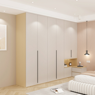 卧室奶油风带床头柜柜子衣帽间一门到顶衣橱型