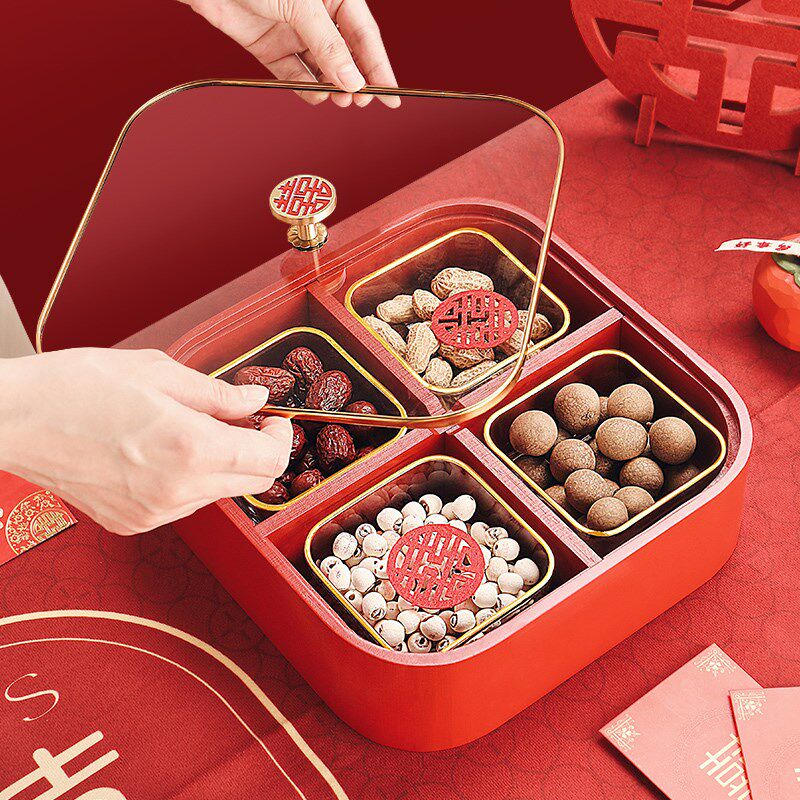 早生贵子结婚压床干果装结婚果盘模具订婚水果盘乔迁礼品