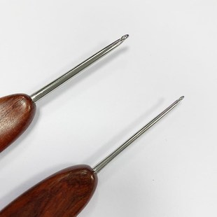 爱心血檀木木柄钩针纯手工打磨不锈钢针头diy编织钩针工具