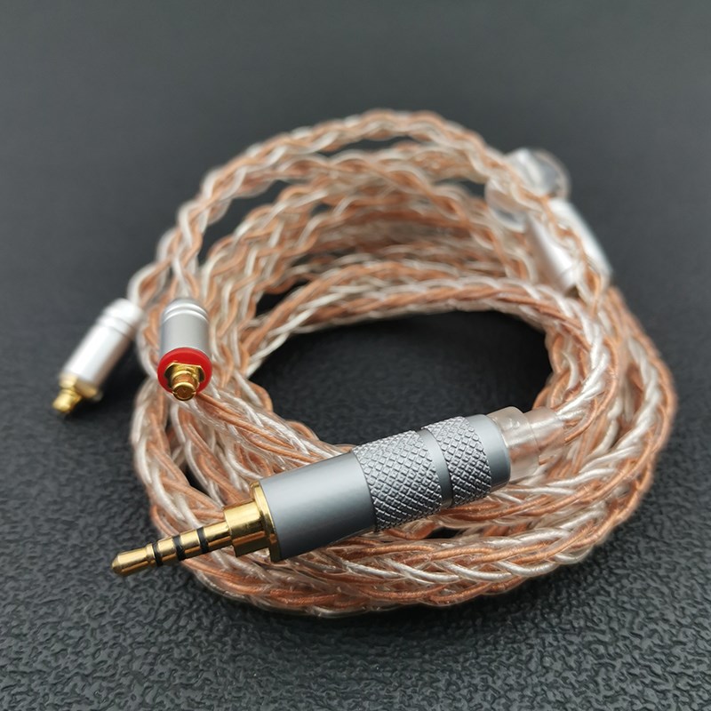 2.5 4.4平衡线8股镀银线mmcx接口八股单晶铜银耳机升级diy线se535