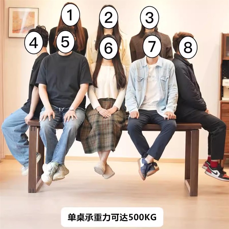 黑胡桃木全实木餐桌家用莫比恩长方形书桌去客厅化长条桌阳台茶桌