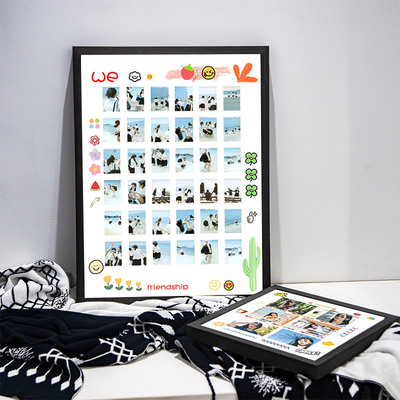 diy涂鸦相框摆台情侣照片打印定制画框装裱送对象七夕情人节礼物