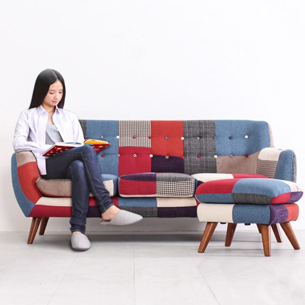 现代简约沙发单人位时尚沙发椅北欧个性休闲椅实木艺术布艺创意椅