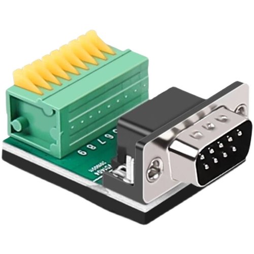 力特DB9公转9Pin端子台转接线232免焊接头带螺丝柱绝缘胶垫ZE748