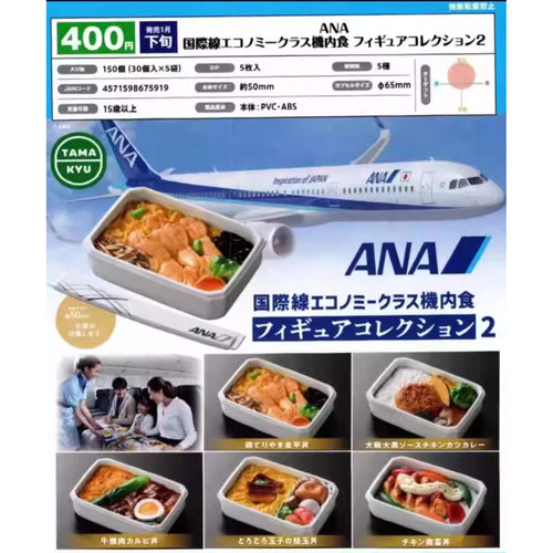 现货日版扭蛋 日本 ANA国际线飞机餐料理盒 第二弹 摆件扭蛋便当