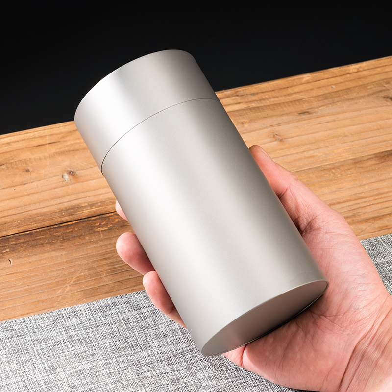 大锡兄茶叶罐迷你小罐超轻便携旅行茶具套装纯钛制茶罐抗氧化密封