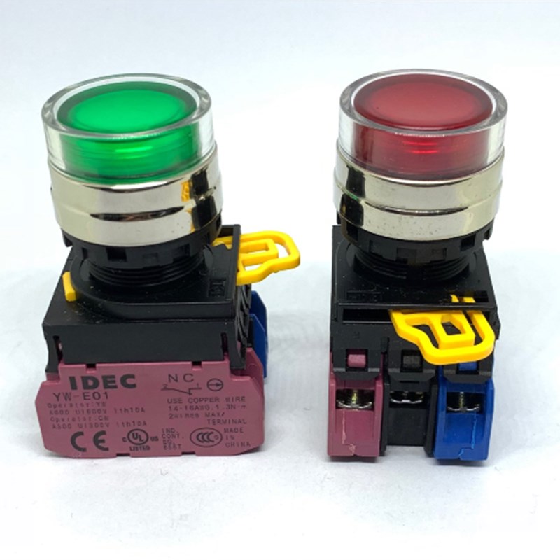 IDEC和泉YW4L-MF2E11Q4G 11 10QM3G Q4R Y金属圈按钮开关自复位PW