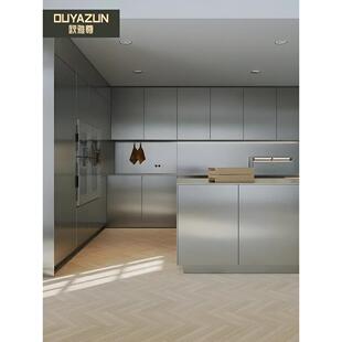 全不锈钢橱柜定做整体304台面定制灶台柜厨房一体家用厨柜