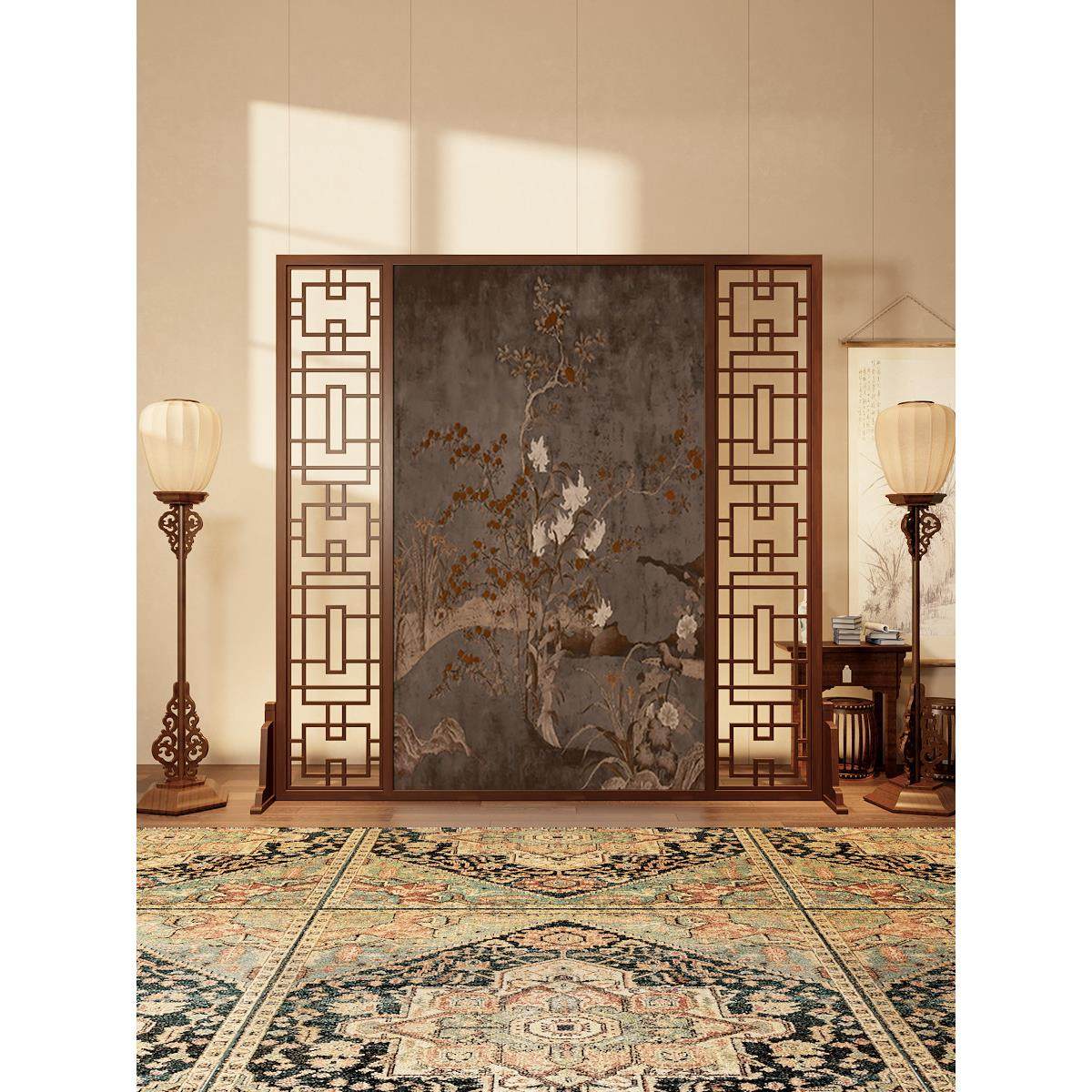 新中式艺术屏风玄关客厅隔断入户门遮挡可移动风水实木覆古座屏,住宅家具,座屏,淘宝优惠券,粉丝福利购,淘宝优惠卷