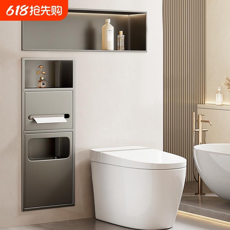 304不锈钢壁龛嵌入式柜多层隔板金属电视柜成品卫生间浴室置物架