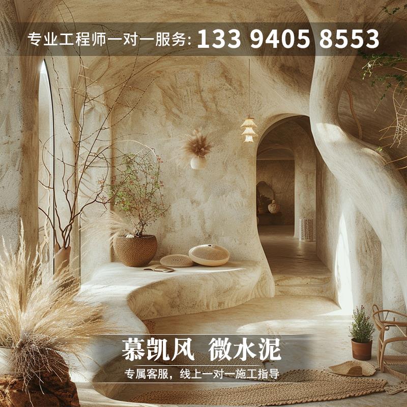 慕凯风复古风微水泥墙地一体涂料微水泥漆墙面漆展馆搭建艺术涂料