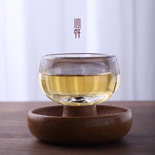 解压旋转不倒翁茶杯品茗杯子耐热玻璃杯家用创意主人杯个人杯酒杯