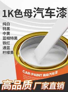 1K汽车漆特黑纯白大红铁黄通蓝通绿紫色桃红金属漆烤漆调漆色母漆