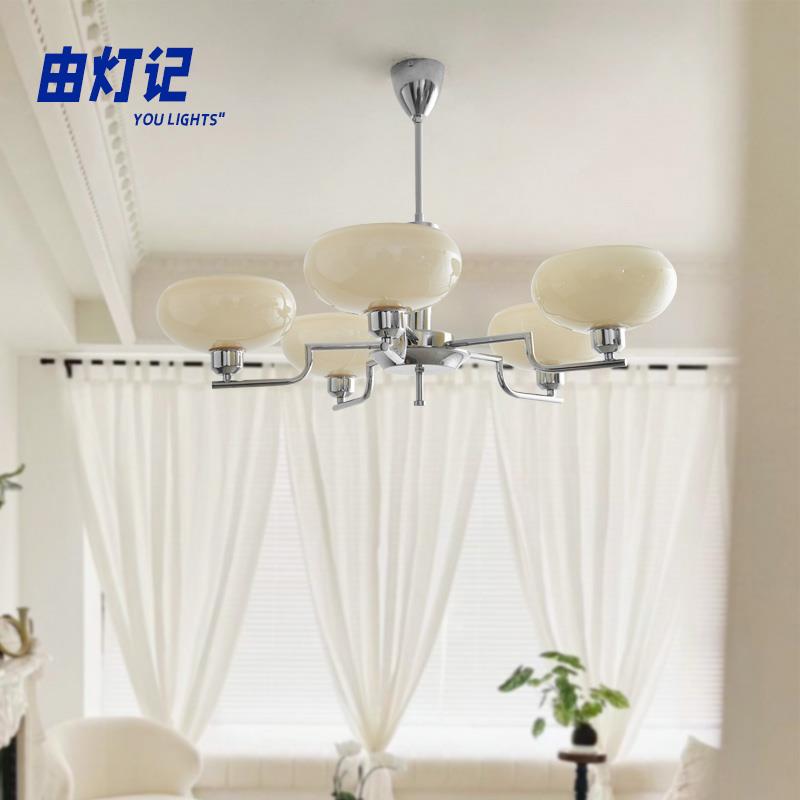 由灯记 包豪斯覆古法式现代卧室饭厅书房奶油风北欧中古客厅吊灯