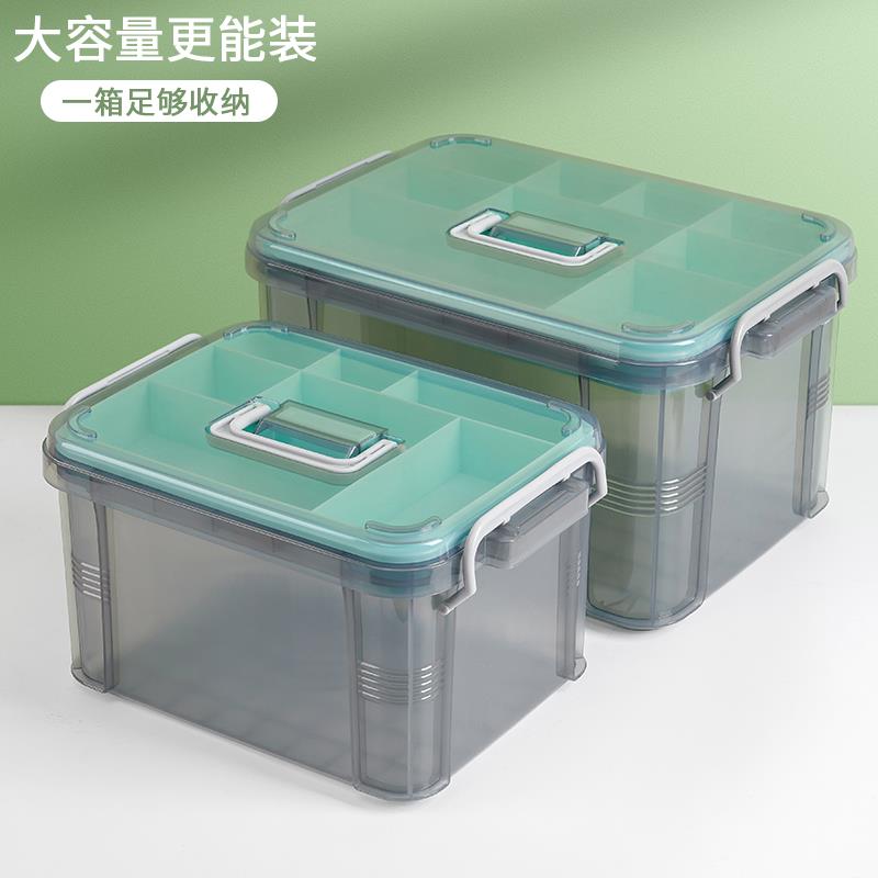 美甲收纳箱指甲油饰品盒甲油胶收纳盒有盖透明可放光疗机整理箱