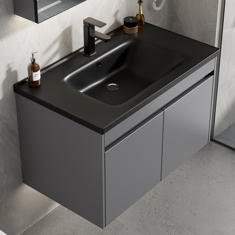 小户型浴室挂墙式洗脸盆柜组合卫生间洗手盆简易一体陶瓷洗漱台池