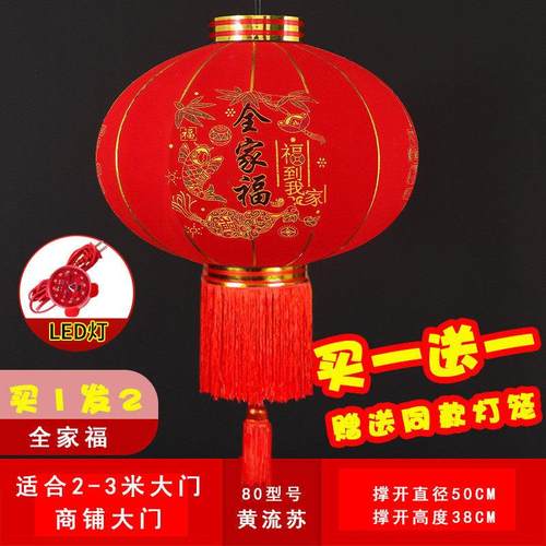 2025新款植绒大红灯笼挂装饰过年新年阳台大门口一对户外春节宫灯