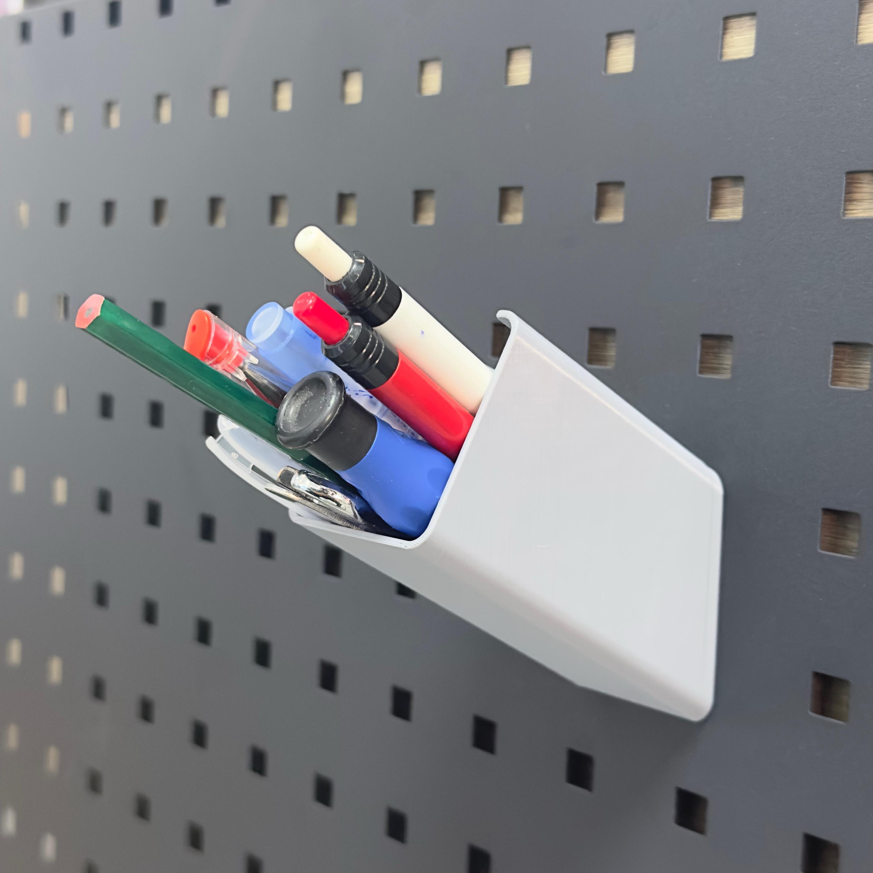 方孔洞洞板配件3D打印配件倾斜笔筒工具收纳画笔马克笔收纳筒
