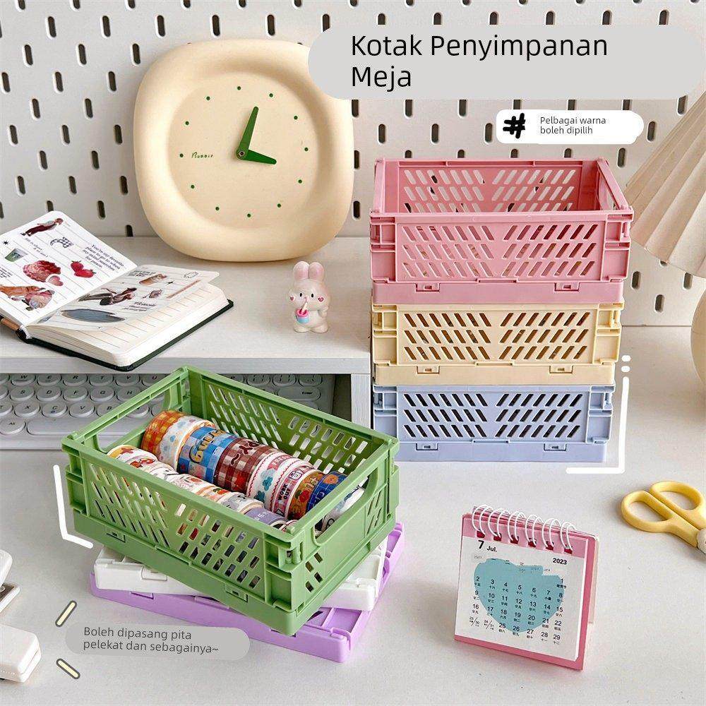 迷你折叠塑料收纳盒学生桌面印章整理手帐胶带文具折叠篮筐置物篮,收纳整理,桌面收纳盒,淘宝优惠券,粉丝福利购,淘宝优惠卷