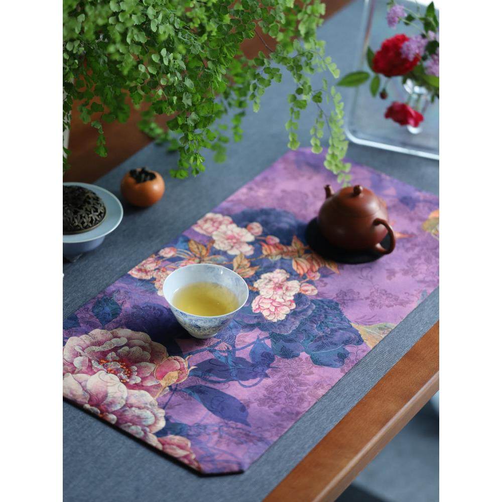 引之双面防水茶席彷红云纱提花茶垫文艺素雅茶道干泡方茶布小桌垫,居家布艺,茶席,淘宝优惠券,粉丝福利购,淘宝优惠卷