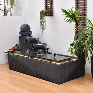 喷泉流水摆件鱼缸循环水简约户外阳台会所办公室水景庭院造景酒店