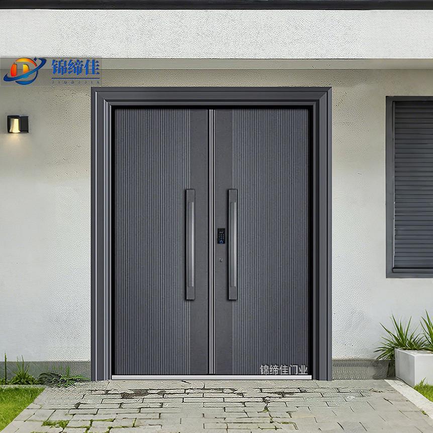 别墅大门中式精雕铸铝门高端锌合金双开入户防盗门家用农村自建房