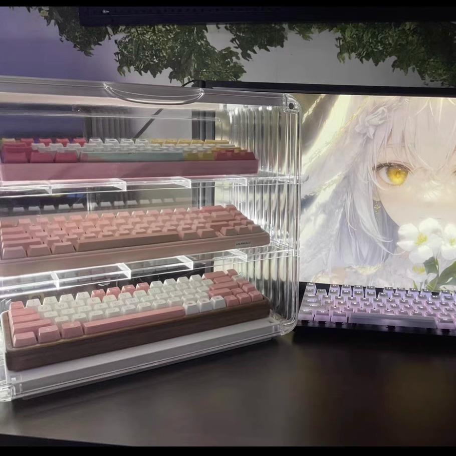 键盘收纳盒全透明拍立得相机相片展示盒键盘鼠标收藏展示柜置物架