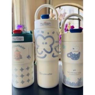 8cm硅胶杯套瑞幸咖啡联名咖啡杯小黄熊保温杯杯套冰霸水杯保护套