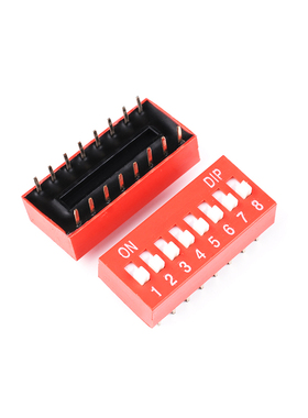 红色/蓝色 直插2.54MM拨码开关DS-1/2/3/4/5/6/7/8/9/10/12位 DIP