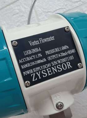 ZYSENSOR显示型涡街流量计LUGB-DN50-A 30-300M3/H 4-20MA