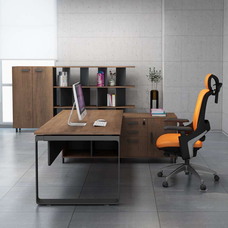 工业风木质办公文件柜办公室落地隔断桌边书柜橱现代简约家具