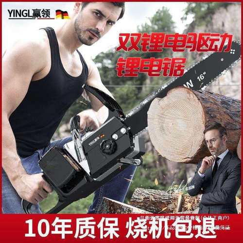 德国大功率电锯伐木锯手持充电式户外家用电链锯赢领电动锂电砍树