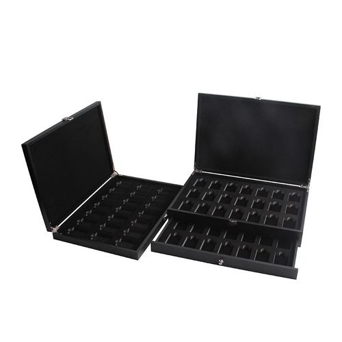 现货木制单层打火机礼盒收纳盒多层42格打火机烟托展示盒收藏盒