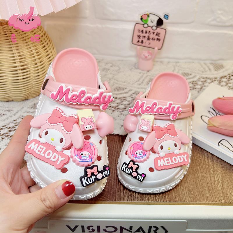 新疆包邮洞洞鞋女款2025夏季新款 女童儿童宝宝防滑透气外穿拖鞋e