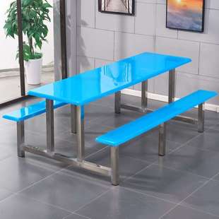 加厚不锈钢餐桌学校学生食堂餐厅小吃快餐椅学校餐厅不锈钢餐桌椅
