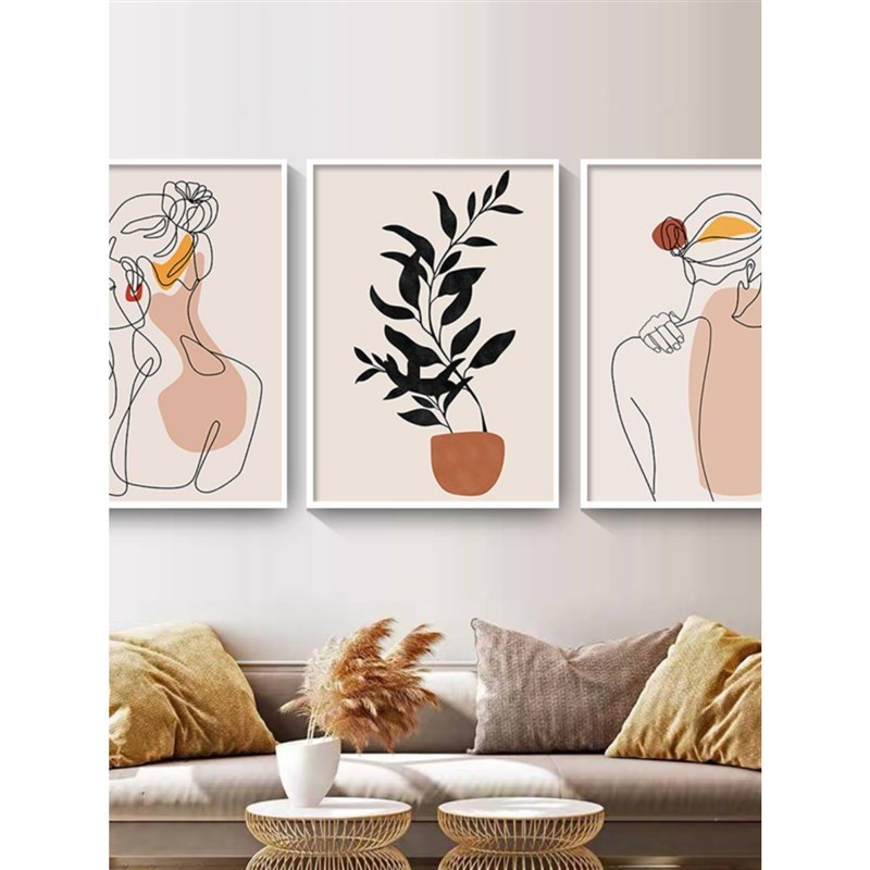 Abstract Line Facep Art Leaves Minimalist Wall Art Home Deco