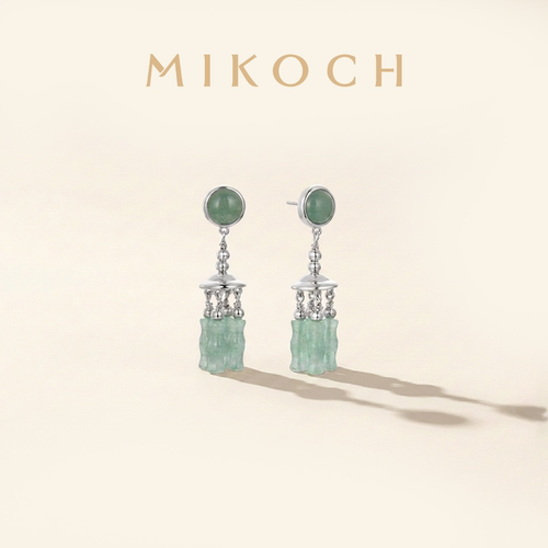 MIKOCH明星同款绿竹耳环小众设计
