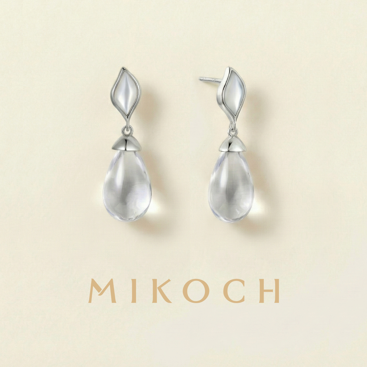 MIKOCH白水晶耳坠小众原创设计