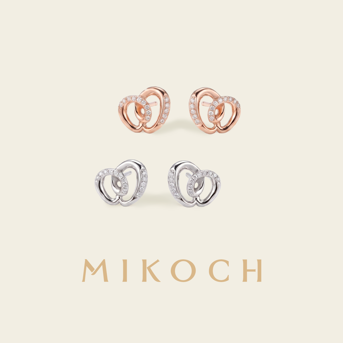 MIKOCH织爱耳饰925银心形耳环女金色爱心耳钉高级感轻奢2026新款