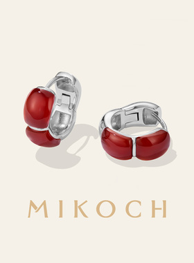 MIKOCH红运耳环本命年红色耳饰925银针女小众设计高级感轻奢耳钉