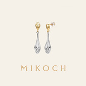 MIKOCH长款 水波纹水滴耳钉女小众设计高级感耳钉独特2025新款