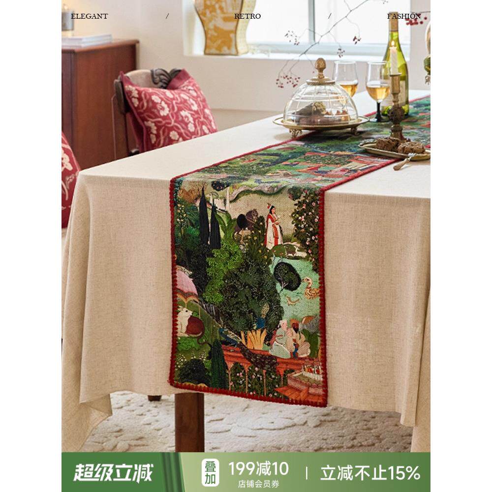 蜡笔派b|英国古典b|卢森堡庄园桌旗雪尼尔大气电视柜罩布咖啡桌布