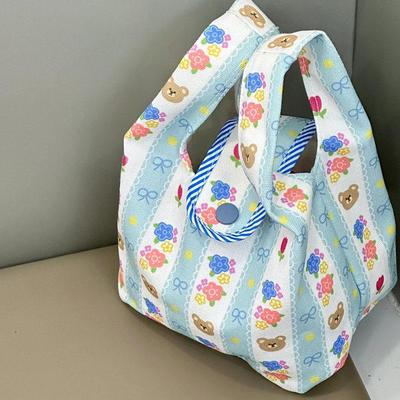 便当袋手提包上班族高颜值帆布可爱小号学生通勤旅行轻便饭盒袋子