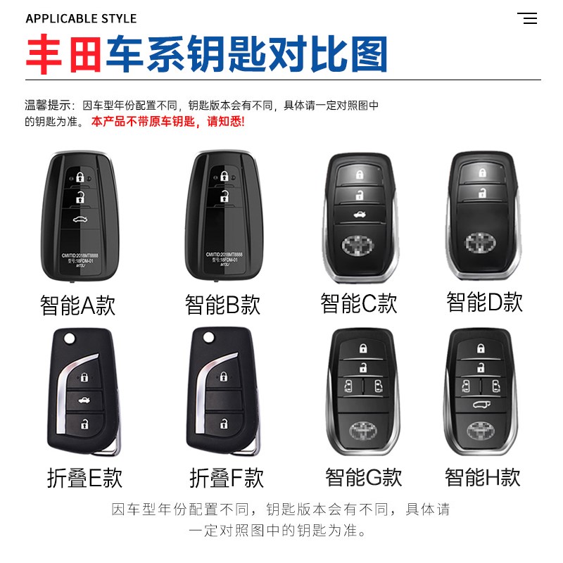 适用于八代凯美瑞钥匙套RAV4荣放23款汉兰达亚洲龙威兰达男包壳扣