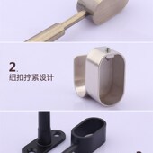 挂衣杆转角法兰座多款 加厚合金形衣杆9度挂扣衣 式