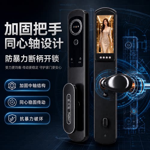 耐特精铸不锈钢人脸视频智能锁