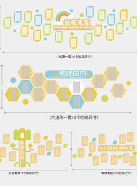 幼儿园教师风采展示栏墙办公室文化员工照片培训构管班装饰