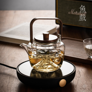 玻璃煮茶壶耐高温烧水壶大容量蒸煮茶器黑白茶全自动煮水壶电陶炉