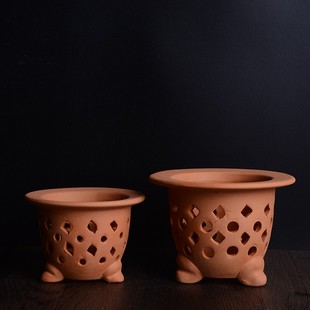 镂空花盆风兰花盆红陶多孔花盆风兰富贵兰似栀子花香附生兰花矮种