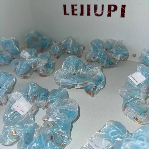 蓝色小金鱼发圈大肠发圈百搭头饰